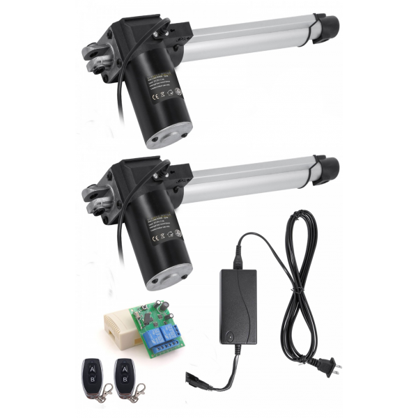 2 Linear Actuators set 12V 250mm Heavy Duty 6000N 5mm/s IP44 Protection with 2 remote controls