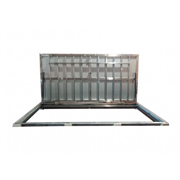 Stainless steel floor access door 100 cm x 250 cm H for indoor and outdoor