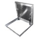 Aluminum floor hatch for indoor and outdoor use 100cm x 100 cm