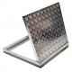 Aluminum unfilled floor hatch for indoor and outdoor use 90cm x 90 cm