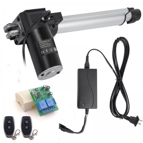 Linear Actuator 12V 250mm Heavy Duty 6000N 5mm/s IP44 Protection with 2 remote controls