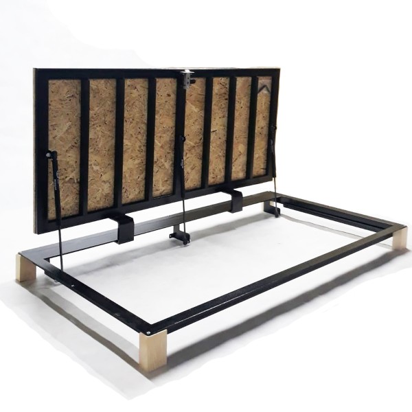 Bodenluke schachtabdeckung - Zugangsplatte für Fliesenböden 70 cm x 140 cm H mit OSB-Platte für Holz- und Parkettböden