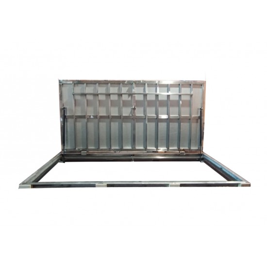 Stainless steel floor access door 75 cm x 180 cm H for indoor and outdoor
