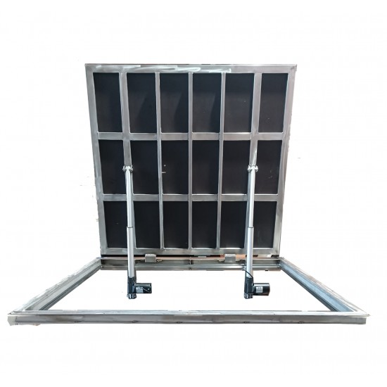 Stainless steel floor access door 80 cm x 220 cm H for indoor and outdoor