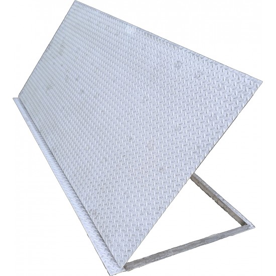 Porte de sol en acier inoxydable 80 cm x 200 cm H avec tôle ondulée en acier inoxydable et ressorts à gaz