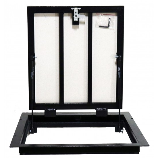 Floor steel door 70 cm x 60 cm H with plasterboard for tile covering