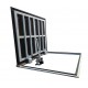 Stainless steel floor access door 80 cm x 250 cm H for indoor and outdoor