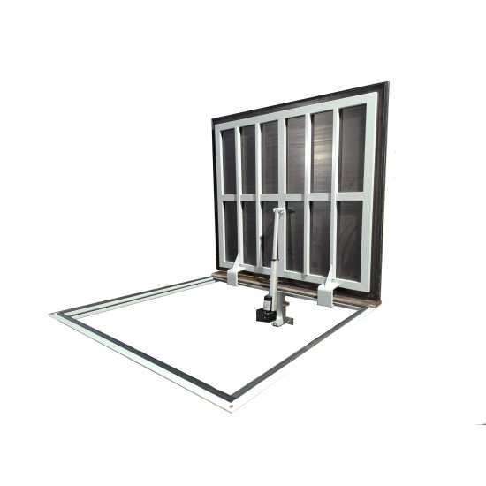 Stainless steel floor access door 80 cm x 250 cm H for indoor and outdoor