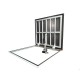 Stainless steel floor access door 80 cm x 250 cm H for indoor and outdoor