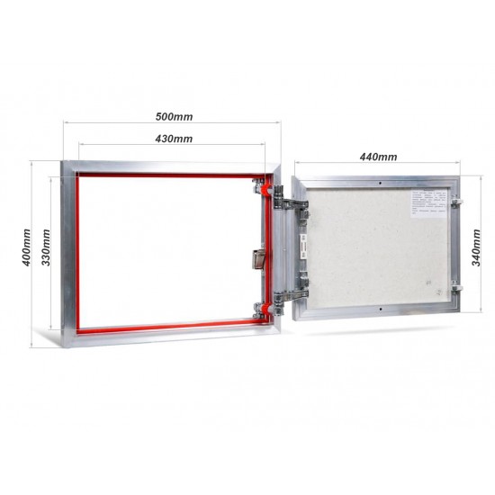 Puerta de inspección de aluminio tamaño 500mm x 400mm para revestimiento de baldosas cerámicas
